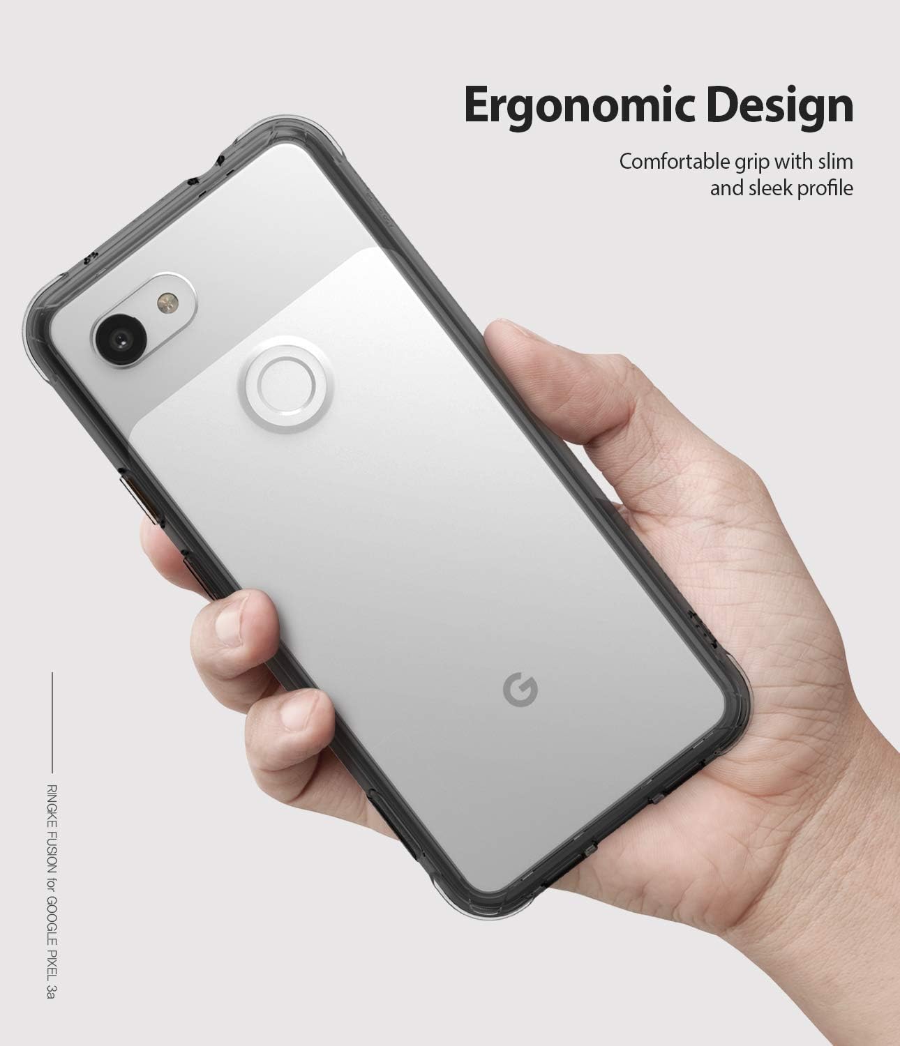 Ringke Fusion Designed for Google Pixel 3a Case Protective Cover 5.6" (2019) - Smoke Black