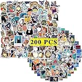 Pounchi Japanese Anime Stickers (200 Pcs) Cute Cartoon PVC Sticker, Gifts for Laptop Water Bottle Skateboard Party Supplies Decorations Teens Kids