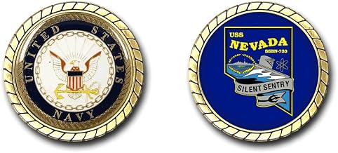 Military Productions USS Nevada SSBN-733 Emblem US Navy Challenge Coin