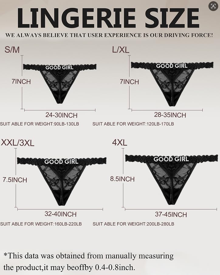 Image of Sexy Underwear for Women Lace Panties Sexy Thong with Funny Rhinestone Letters for Couple Gifts