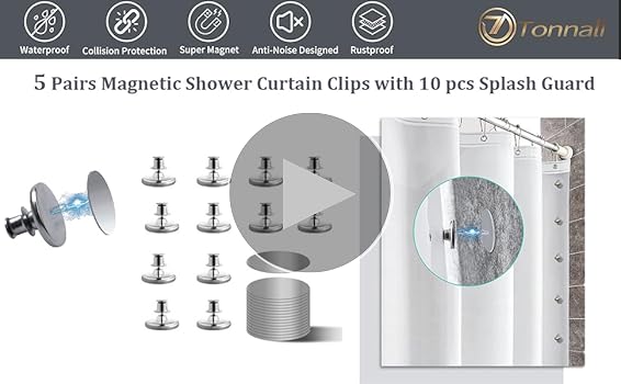 Clips Magnétiques En Silicone Pour Rideaux De Douche (blanc) - Lot De 4