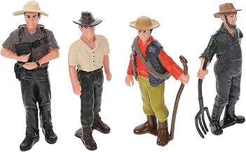 BESPORTBLE 4pcs Simulation Farmworker Figurines Realistic Landscape Decor for Home Includes Gardener Farmer Shepherd and Models for Boys and Girls Creative Play and Model Scenes