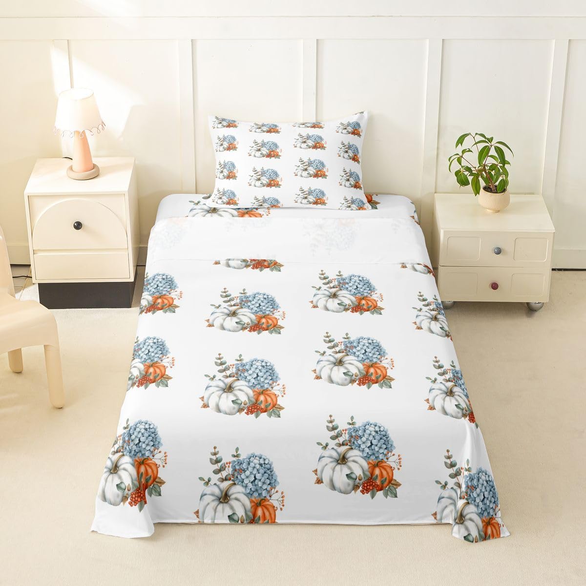 Erosebridal Harvest Art Pumpkin Bed Sheets Twin Size