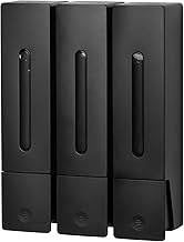 Umimile Shampoo Dispenser, Magnetic Dispenser, Large Capacity, Wall Mounted, 13.5 fl oz (400 ml), Refill Bottle, Easy Installation, Suitable for Washrooms, Bathrooms, etc. (3, Black)