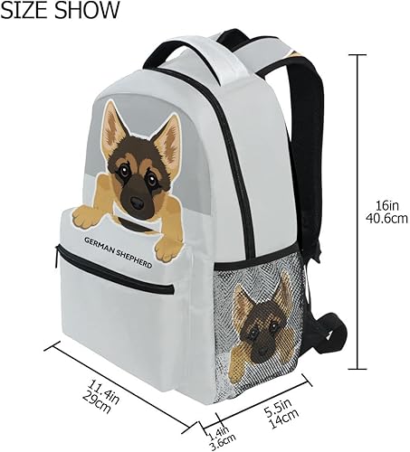 Miniatura 2 de Pfrewn Mochilas infantiles para niñas y niños, lindos animales, mochila escolar para estudiantes escolares, Perro pastor alemán, Mochilas Daypack