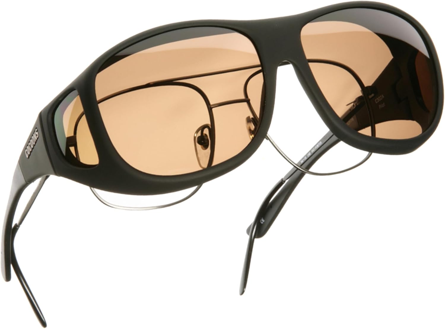Cocoons Pilot (L) Black Polarized Amber