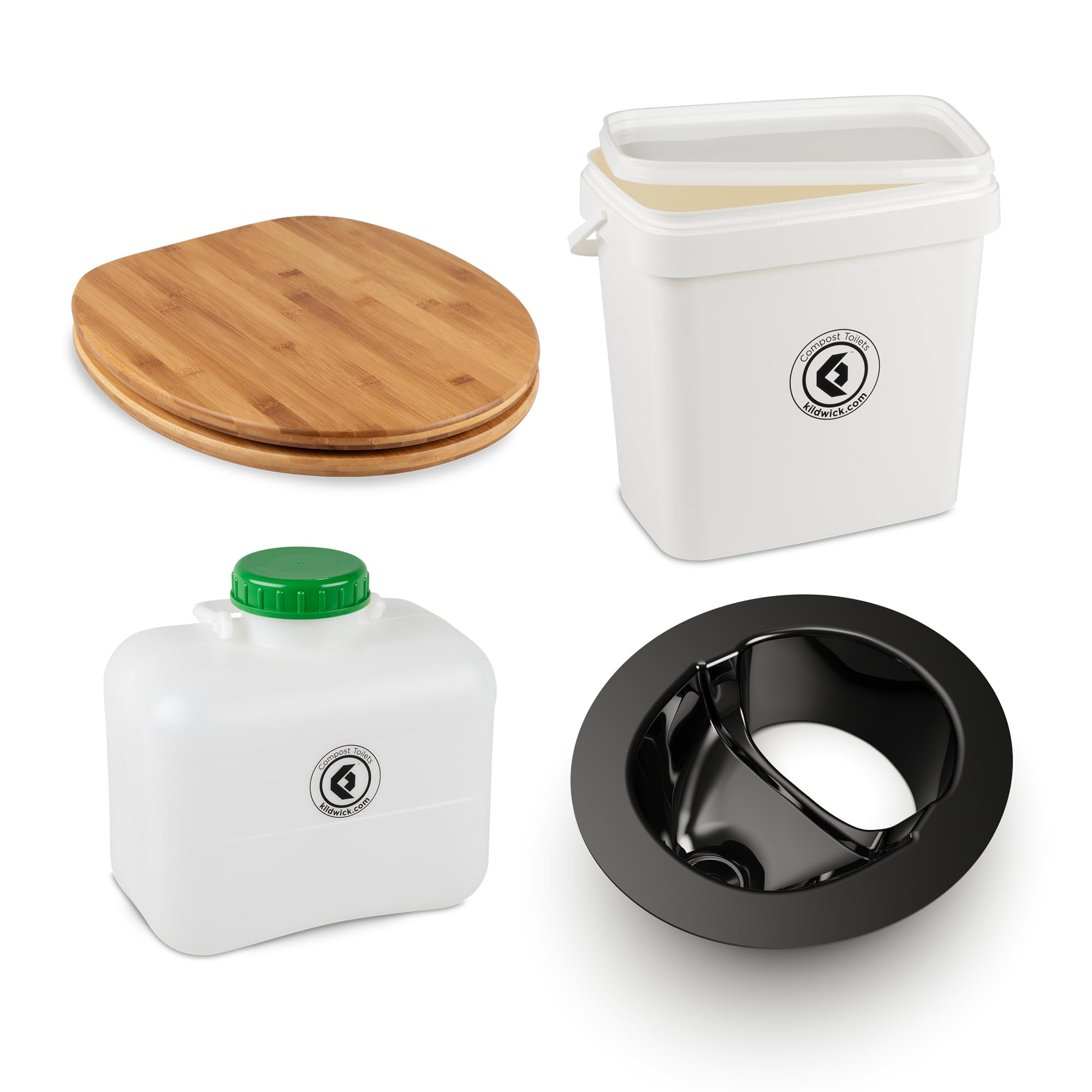Kildwick FreeLoo M mit Bambussitz, DIY-Trenntoiletten-Set; Klassik, schwarz