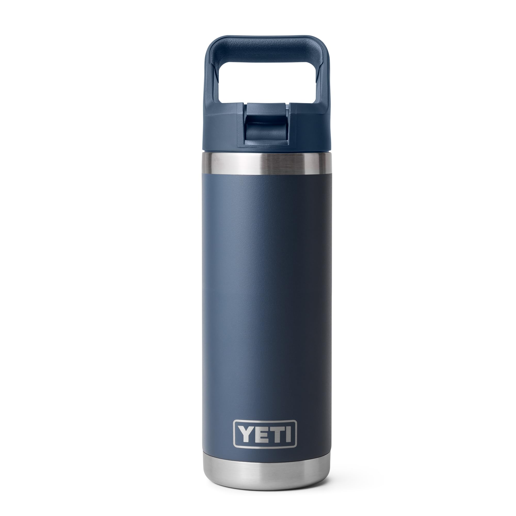 YETI Rambler C Straw Bottle, Stainless Steel Vacuum Insulated Bottle with Straw Cap, Navy, 18 oz (532 ml)