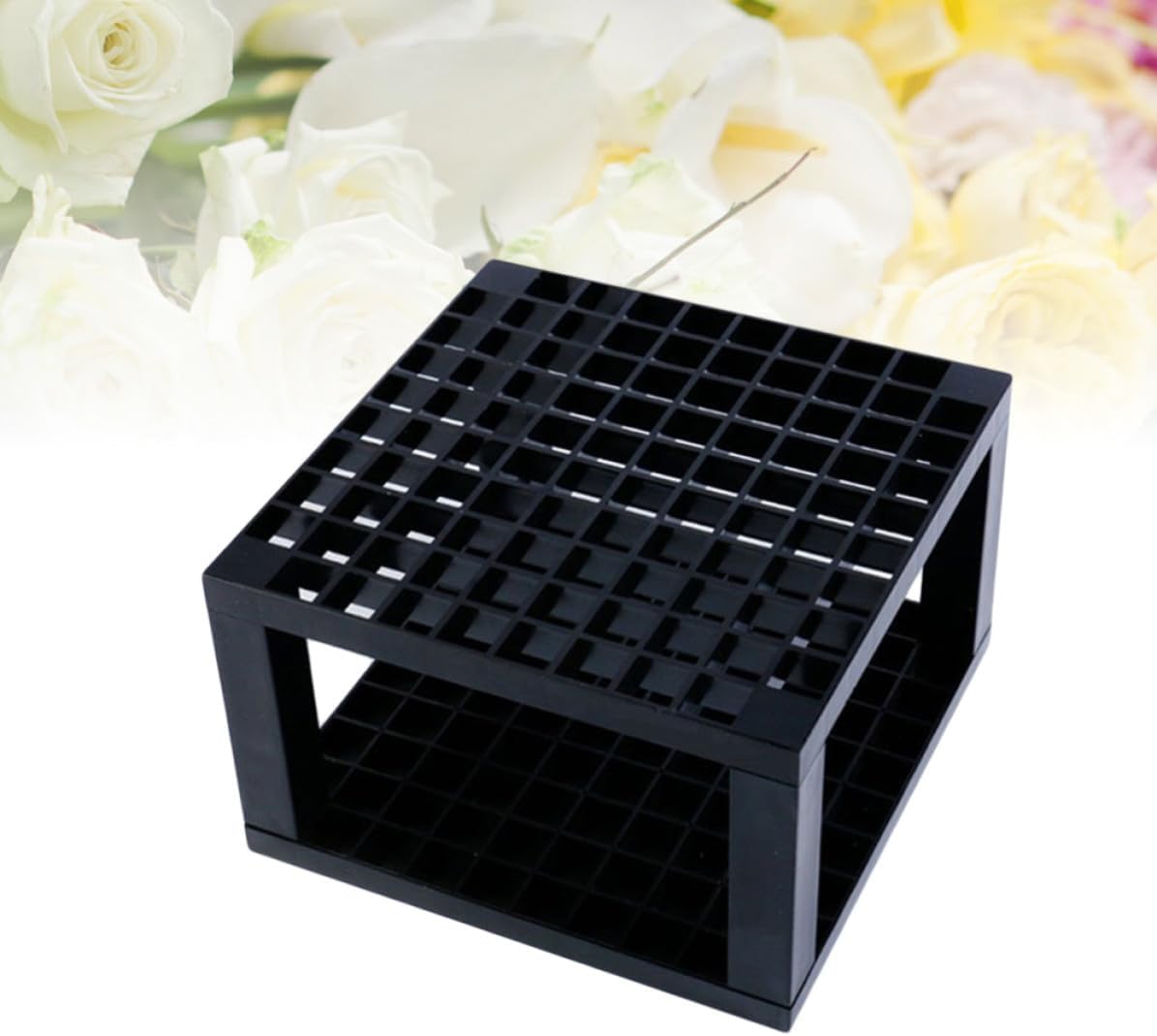 SEWACC 2pcs Hole Pencil Brush Holder Organizer for Desk, Black Plastic