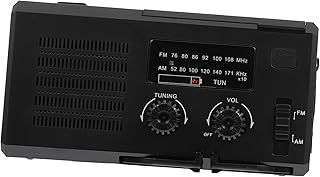 BETOOKY Rádio Portátil Rádio De Emergência Portátil Rádio De Manivela De Acampamento Solar Rádio De Manivela Rádio De Acampamento Rádio De Emergência Abs Preto Rádio De Emergência