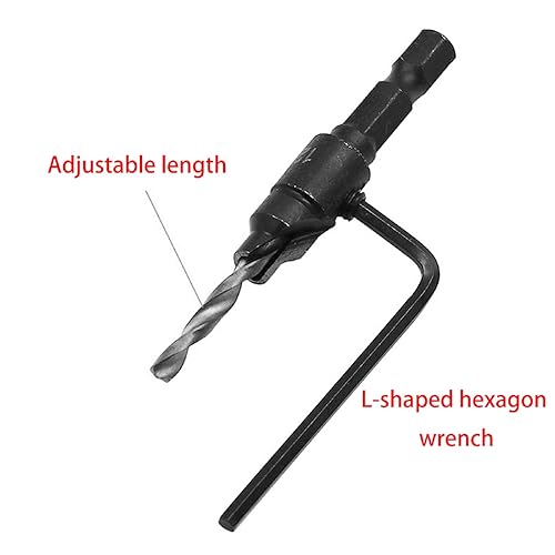 Miniatura 5 de DAYREE Juego de brocas avellanadas de 5 piezas, juego de brocas para madera, herramientas para carpintería #5, 6, 8, 10, 12