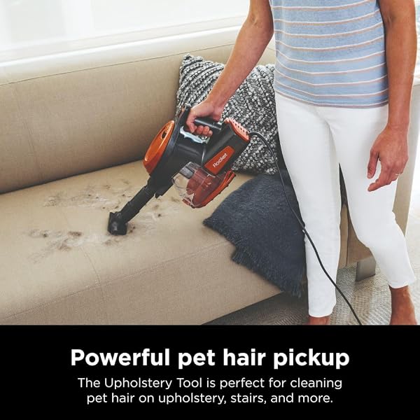 Shark Rocket Ultra-Light Corded Bagless Vacuum for Carpet and Hard Floor Cleaning with Swivel Steering (HV301), Gray/Orange - 5