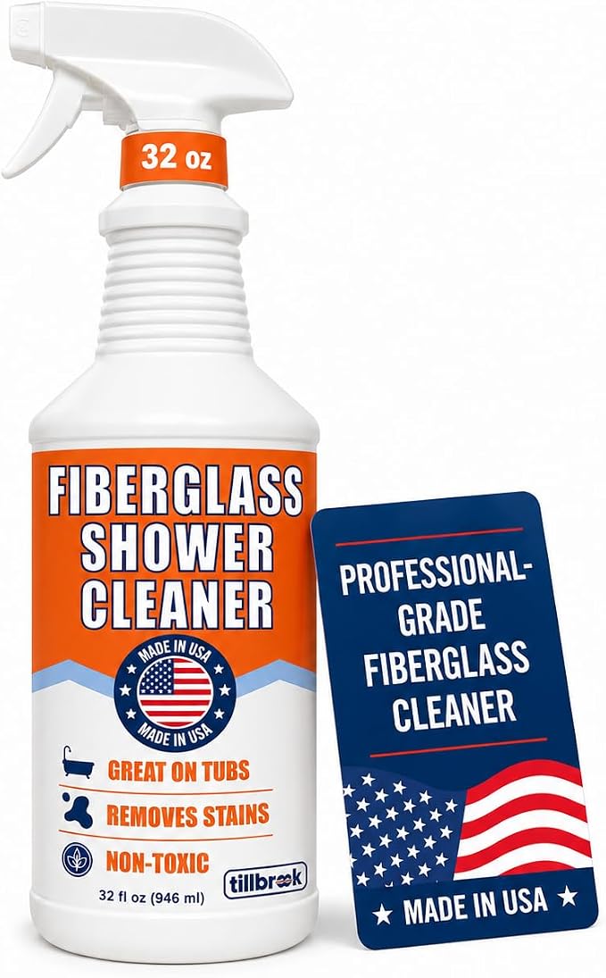 Fiberglass Shower Cleaner, 32oz, Remove Soap Scum, Rust & Hard