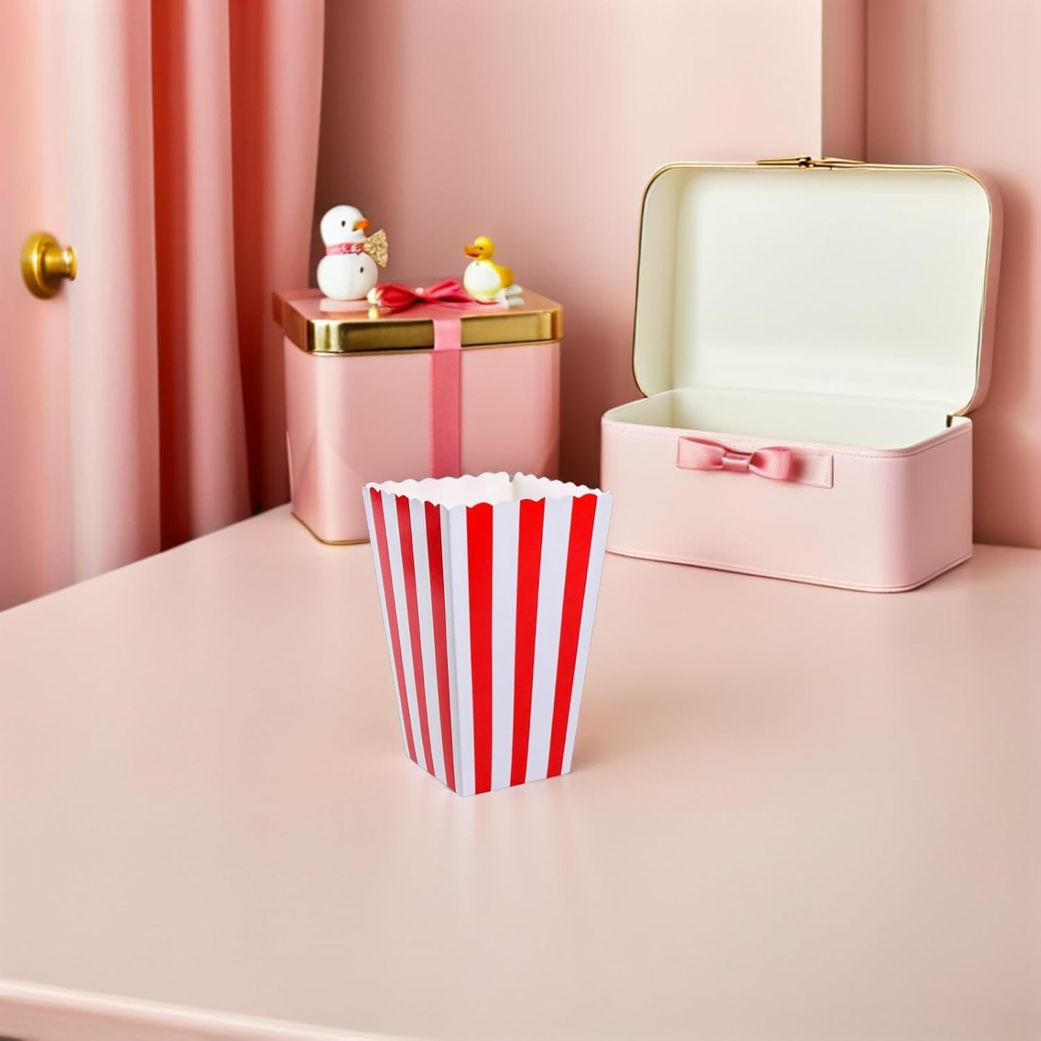 10pcs Striped Popcorn Boxes Popcorn Holders for Parties Events and Birthdays for Snacks and Movie Fashionable Storage Containers