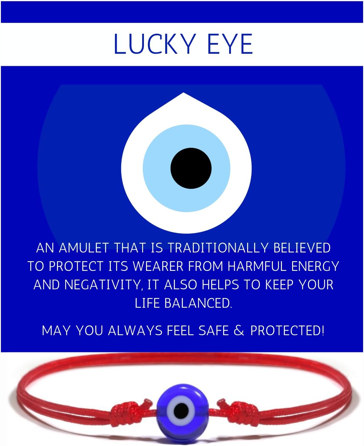 Genuine Evil Eye Protection Bracelet – Adjustable Red String Talisman | Handmade Kabbalah Mal de Ojo with Turkish Glass Bead for Good Luck and Energy Shield