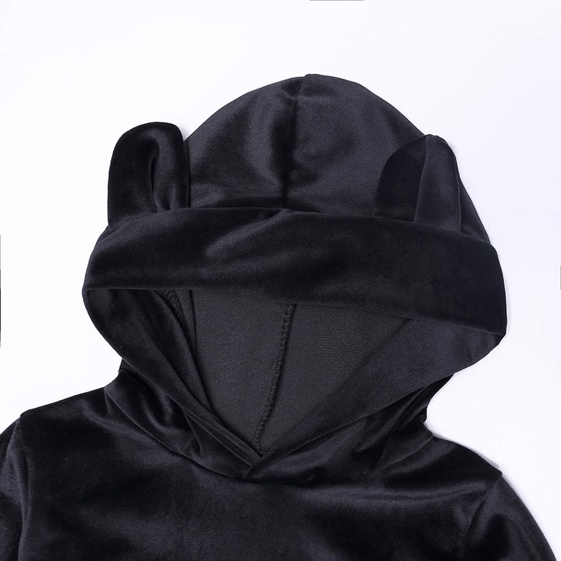 Boys Girls Velvet Hooded Tracksuit Sweatshirt Top + Sweatpants Hoodie Outfit Set - Image 3