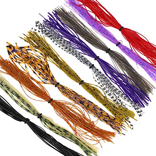 YZD Silicone Skirts Rubber Skirts Threads 10 Colors for Fly Tying Material Make Rubber Jig Skirts Spinnerbati Lures Spoon Blade Squid Skirt Replacement Thread (A Set)