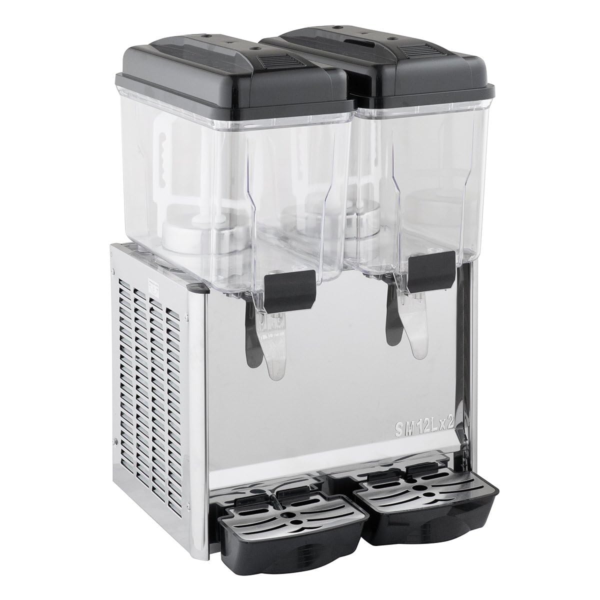 GastroHero Getränkespender ECO 2x12 Liter Doppel Saftspender Kaltgetränkespender mit Rührwerk Getränkekühler für Saft Eistee Limonade Polycarbonat Behälter +5 bis +12 °C