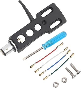 1Pcs Turntable Headshell, Universal LP Phono Cartridge Headshell Mount, Plastic DJ Turntable Bracket, 6.3cm Universal Record Player Cartridge with 4 Wires for Phono