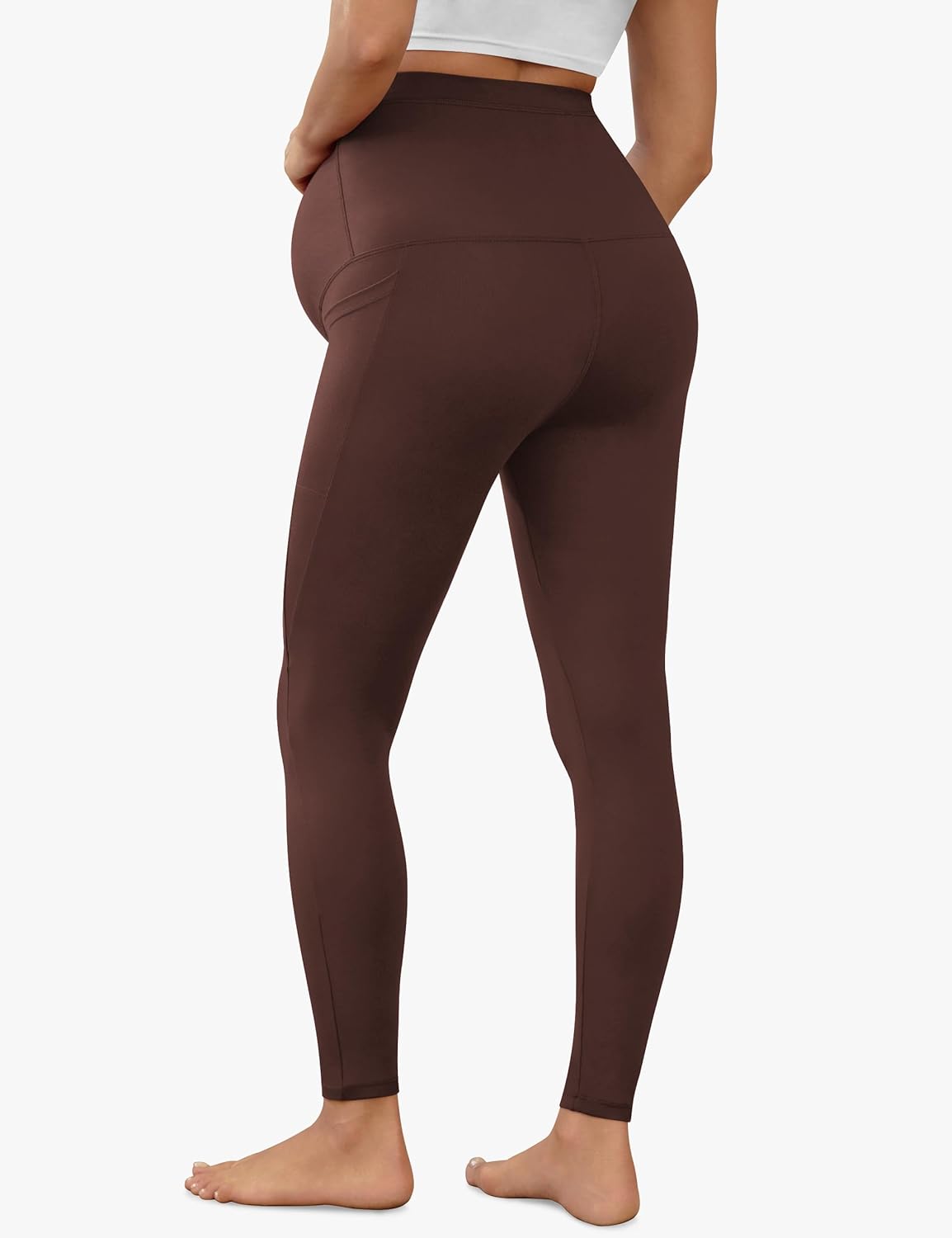 VALANDY Creamlush 4 Pack Maternity Leggings with Pockets Over The Belly-Buttery Soft Yoga Workout Pregnant Pants - Image 4