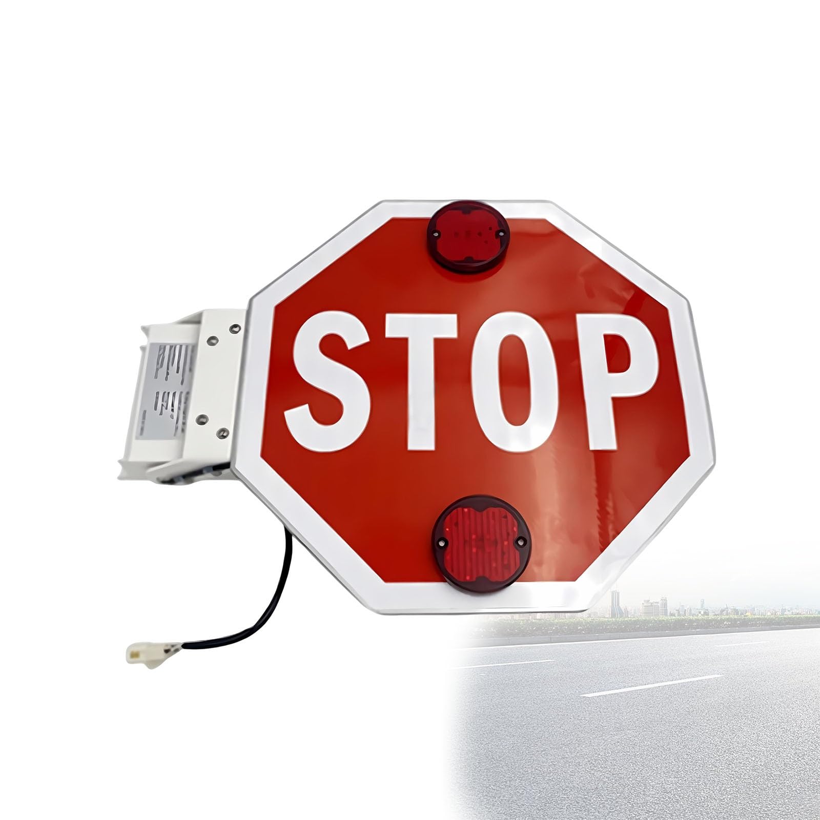 Señal Stop Reflectante Alta Visibilidad Señal Stop Montada En Vehículo Brazo Seguridad Autobús Escolar LED Intermitente Cartel Impermeable Transporte Escolar(24V)