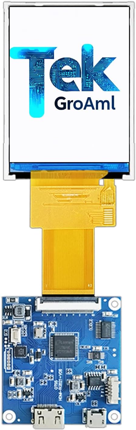 TekGroAml 2.8 inch 480x640 IPS mini Square LCD Screen with HD Driver Board, 16.7M Color Display Module, SPI/RGB Interface, for DIY & Embedded Use,Micro USB Power Port