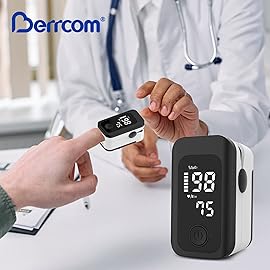 Berrcom Finger Pulse Oximeter for Adults, Accurate SpO2 & Pulse Rate Monitor with LED Display & Lanyard Included