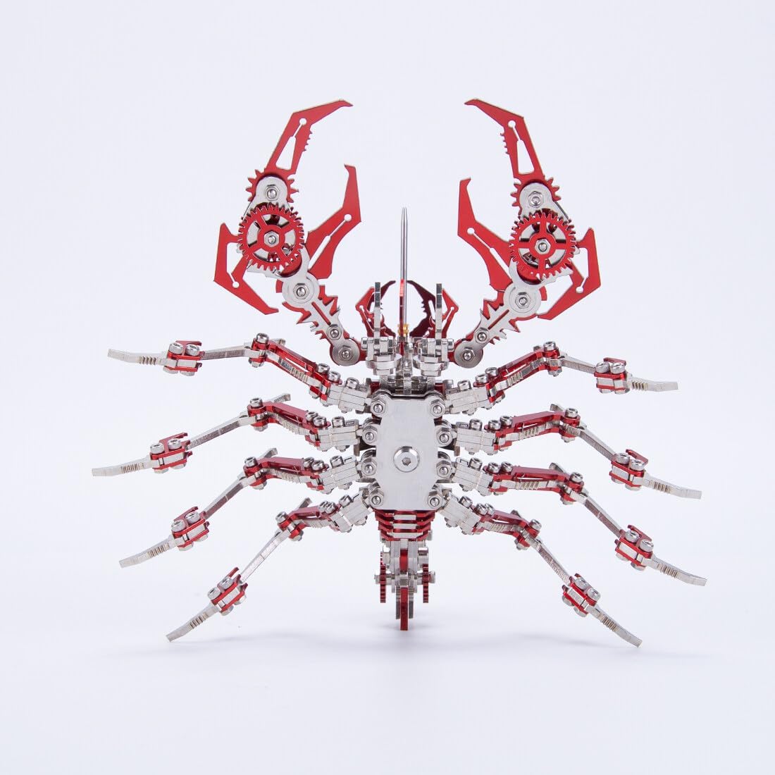 Scorpion King 3D DIY Metal Mechanical Scorpion Model Kit, 300PCS Red Steampunk Punk Animal Assembly Toy, Articulated Desk Display Collectible Gift for Adults