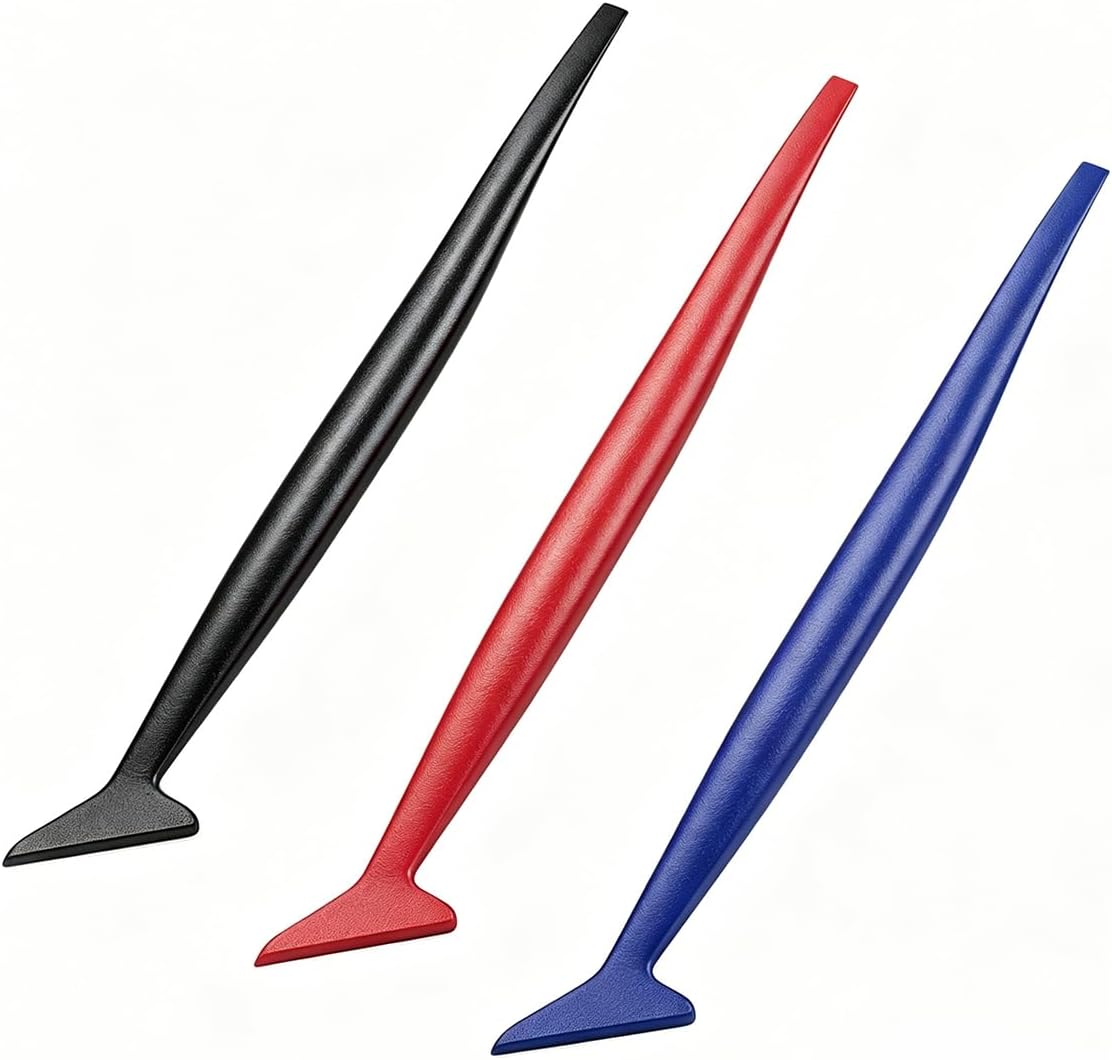 6 PCS Car Micro Squeegee Set, 3 in 1 Curves Slot Tint Tool Auto Vinyl Wrap Applicator, Flexible Vehicle Wrapping Micro Squeegee with Different Hardness, Car Accessories