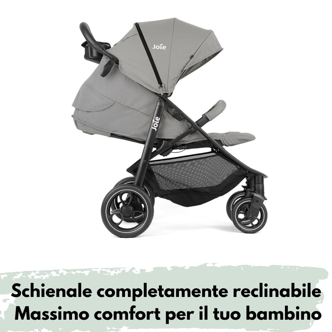 Joie Litetrax Passeggino Compatto 22 kg Chiusura Una Mano, Pebble