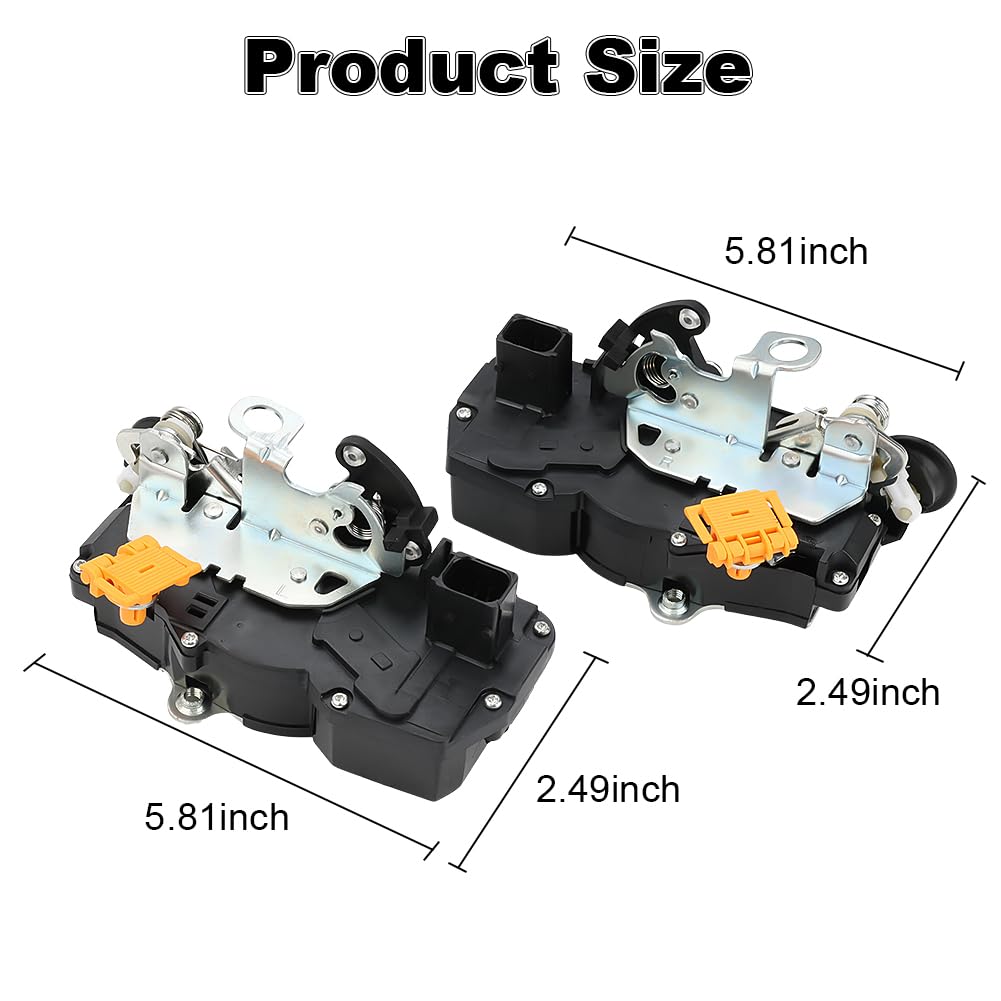 Rear Left Driver and Right Passenger Side Door Lock Actuator Compatible with Cadillac Escalade Chevy Avalanche Silverado Suburban Tahoe GMC Sierra Yukon XL Replacement for 931-108 931-109