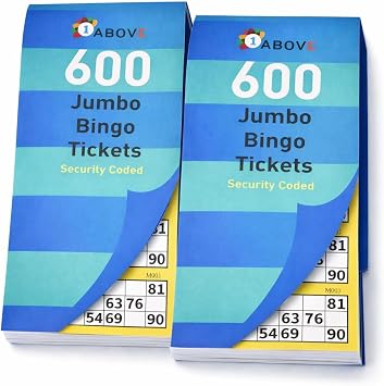 1ABOVE 2PK Bingo Tickets Stationery Multi Game Kids Adult Fun Books Pages Jumbo