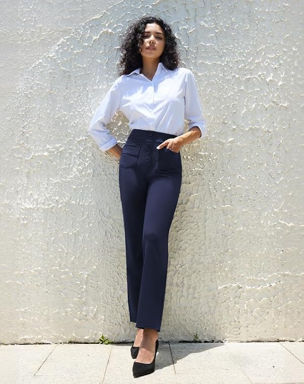 keriffe High Waist Stretchy Womens Dress Pants Straight Leg Work Pants by keriffe - Used condition - Image 6
