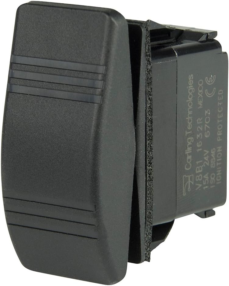 BEP Marine 3-Position Touch Control IP66 Rated 24V Black 2-Way DIN Rail Mount Push Button Switch