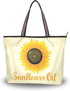 Bolsa de mão Cooper Girl vintage girassóis alça superior bolsa de ombro grande capacidade