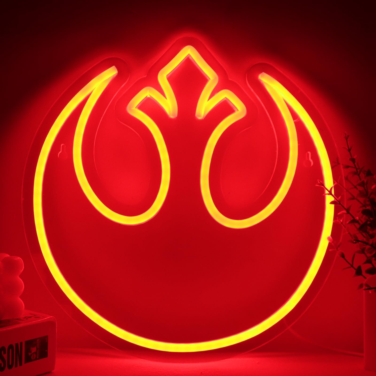 Pugna Rebel Starbird Neon Signs for Wall Decor Alliance Starbird Neon Lights for Bedroom Led Business Signs Suitable for Bedroom Man Cave Christmas Best Gift 12.2*12.4 Inch(Red)