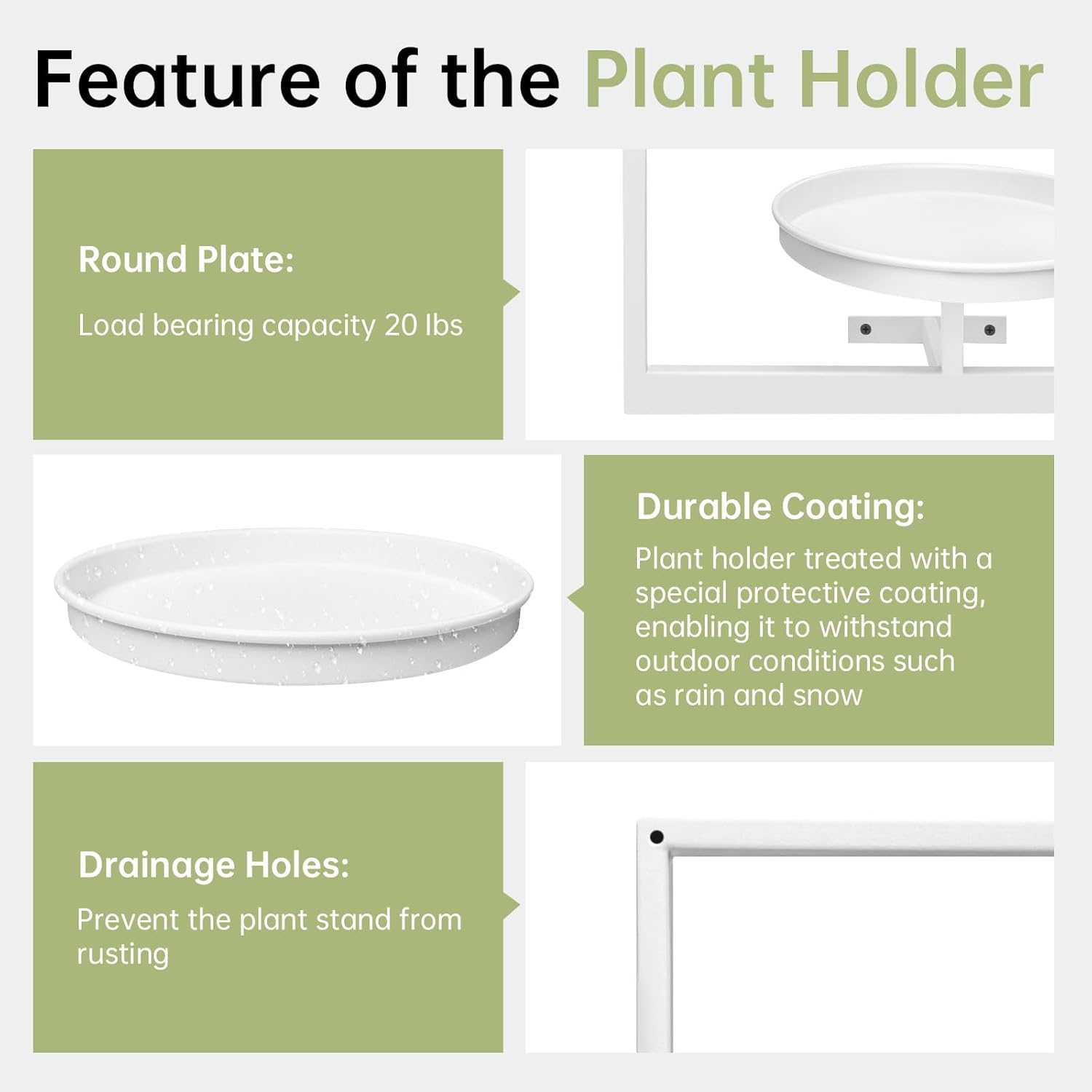 Picture Frame Plant Holder, White Wall Plants Hanger Indoor and Outdoor, Wall-Mounted Metal Hanging Planters Decor Rack, Modern Window Potted Stand Shelves for Living Room Balcony Patio (2Pcs)
