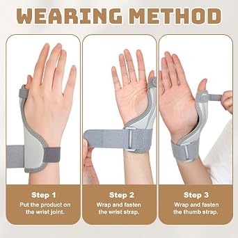 Thumb Support for Arthritis Right Left Hand Breathable Thumb Brace Wrist Supports Adjustable Thumb Spica Splint Ergonomical Trigger Thumb Splint for Tendonitis Carpal Tunnel Relief Sprains (Grey)