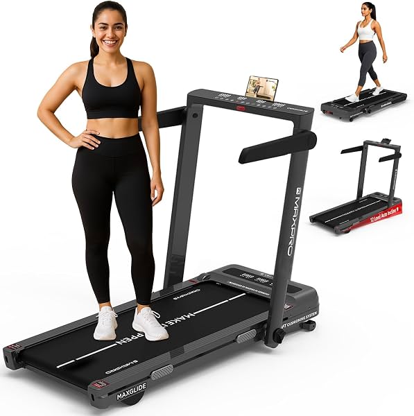 Under Desk Walking Pad Treadmill with Remote Control & LED Display, Portable Flat Slim Jogging Mat