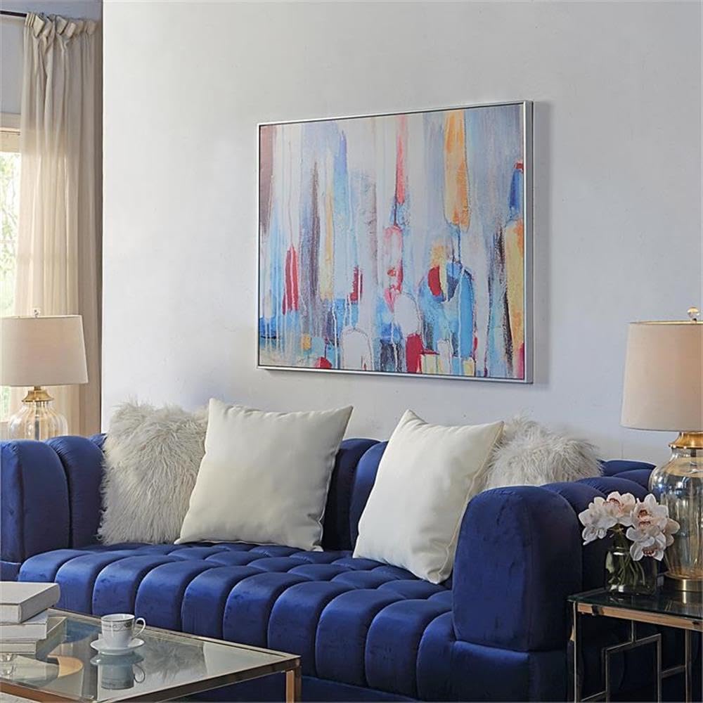 Carolina Classic Rainy Forest Abstract Wall Art 36 x 47 with Silver Frame