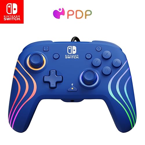 PDP Afterglow Wave Wired Controller Blue for Nintendo Switch, Nintendo Switch - OLED Model