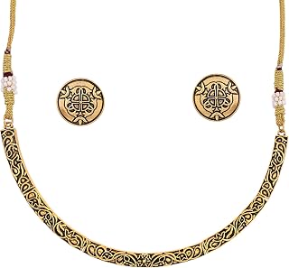 VOYLLA Enamelled Elegance Choker Jewellery Set, Ethnic Women Short Necklace Sets, Gift, Women's Gift, Valentine Gift Price In India