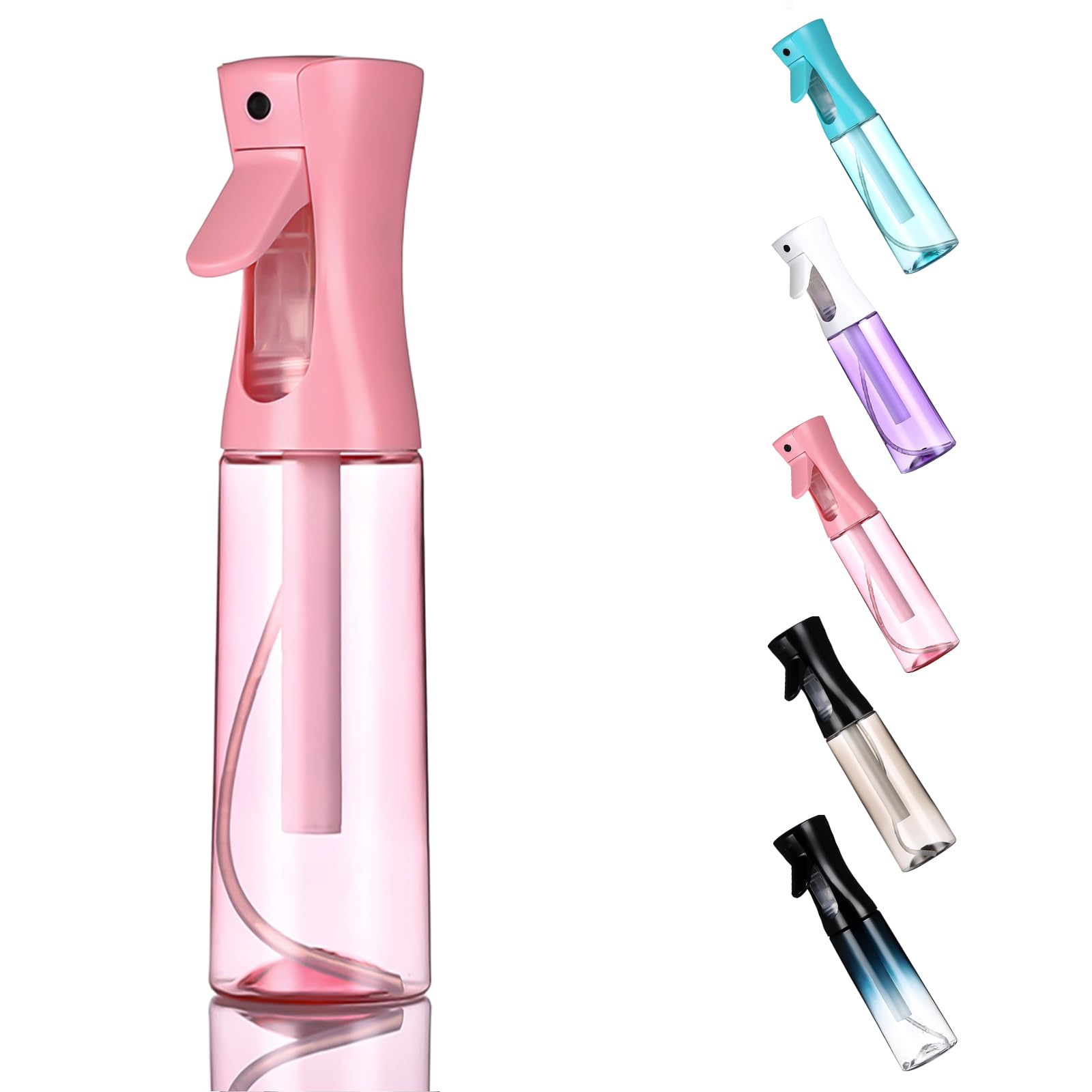 WOODFIB Spray Bottle for Hair, Continuous Fine Mist Water Spray Bottle, Empty spray Bottles for Salon, Plants, Pets, Home Cleaning - 300ml