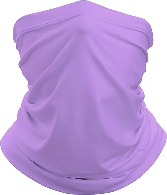 Neck Gaiter Face Mask Balaclava Neckerchief Bandanna Headband Multi Functional Purple, Large