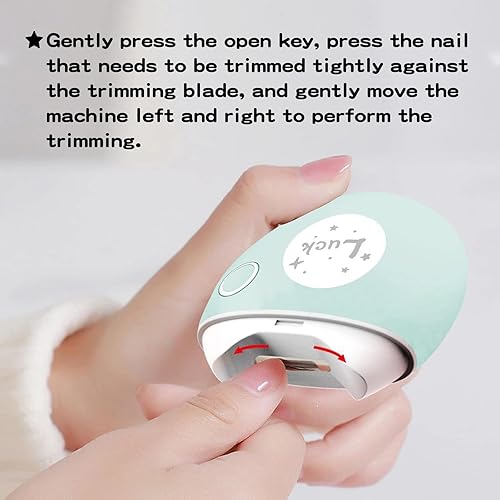 Miniatura 4 de Cortaúñas eléctrico, lima de corte de uñas automática portátil, recargable por USB, bonita luz nocturna, recortadora de uñas con restos de uñas,