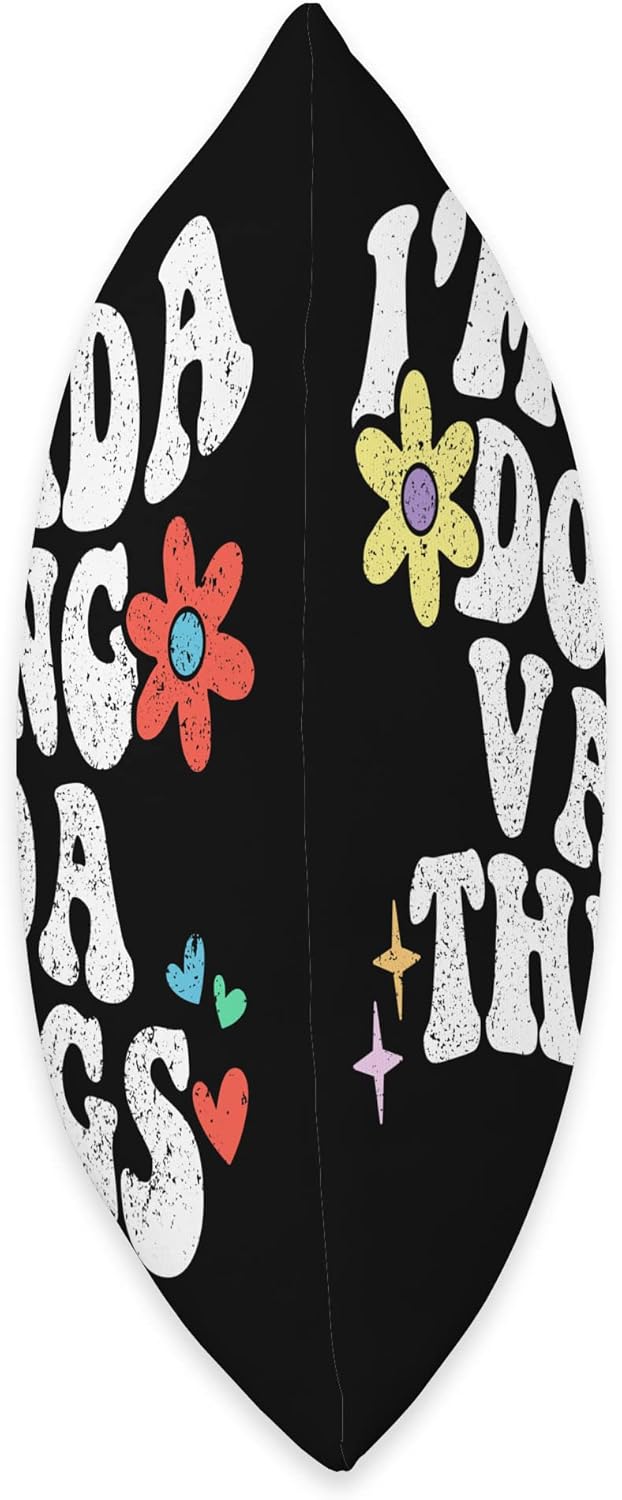 Retro Groovy Im Vada Doing Vada Things Funny Mother's Day Throw Pillow