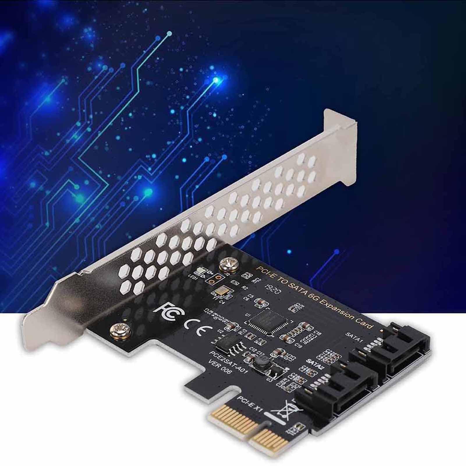 2-portowa Karta Rozszerzeń Pci Express, Karty Rozszerzeń SATA III 6 Gb/S, 6 GBPS, Karty PCI-E Plug And Play dla Dużej Obudowy/Małej Obudowy