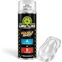 LiME LiNE Double Shot Automotive 2K Semi-Gloss Clearcoat Aerosol - Professional Satin Finish Spray Paint for Auto Body & Custom Paint - Pack of 1