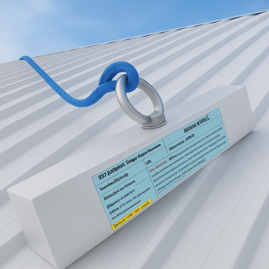 Roof Anchors for Fall Protection, No Drill Roof Anchor, OSHA/ANSI Compliant Roof Safety Anchor, Lightweight Permanent fall protection anchor, Standing Seam Roofing Tools with 360° Swivel