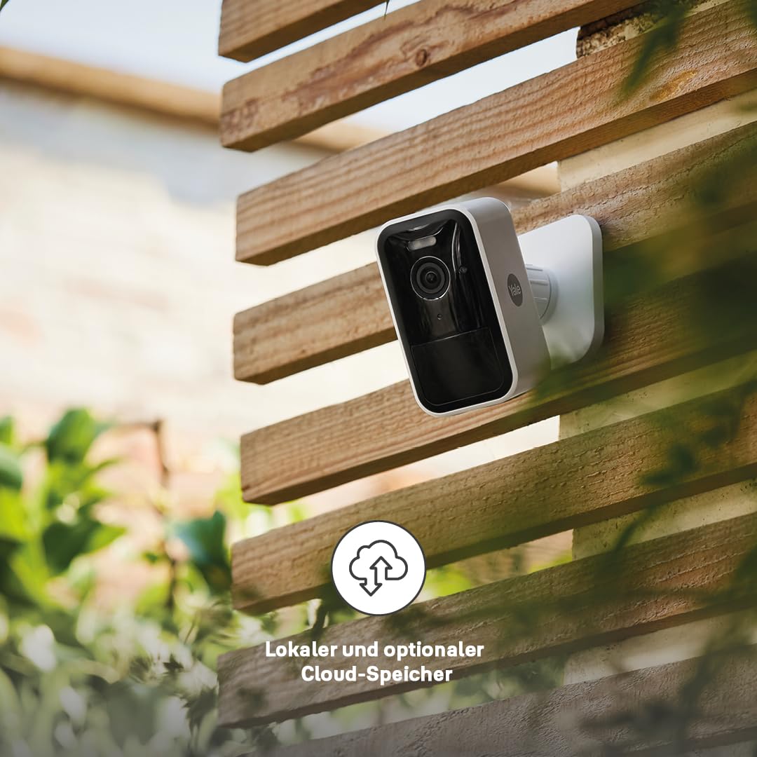 Yale - Smart Außenkamera - Full HD Live Ansicht & Zwei-Wege-Audio - Bewegungsaufzeichnungen - Anpassbare Zonen & Zeitplanung - Nachtsicht - Scheinwerfer - Echtzeit-Benachrichtigungen Home App